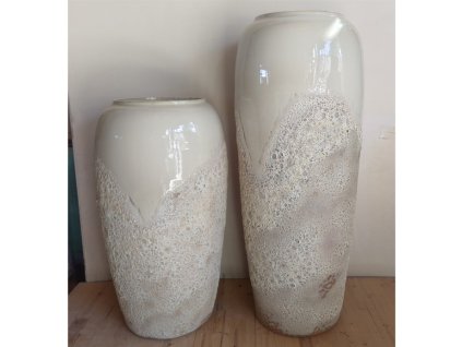 Váza keramická - výška 90 cm, světle šedá (Barva Šedá)