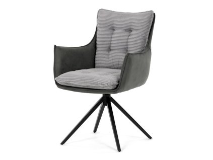 Jídelní židle, šedá, manšestrová látka, DCH-D1345 GREY2 (Barva Šedá)