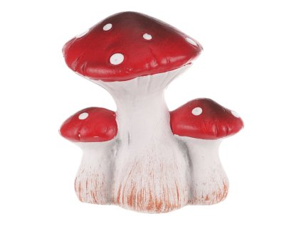 Houba z terakoty - muchomůrka, trojice (Barva Červená)