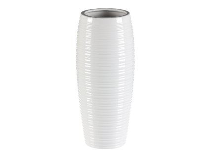 Váza keramická - glazovaná, bílá (Barva Bílá)