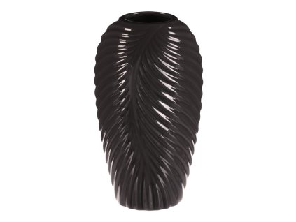 Váza keramická - glazovaná, šedá antracitová (Barva Šedá)