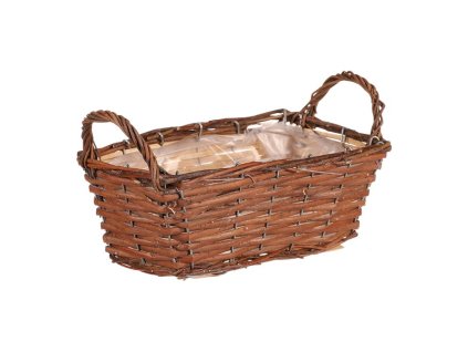 Koš proutěný - hranatý, hnědá barva, vel. M, cena za 1 ks (Barva Hnědá)