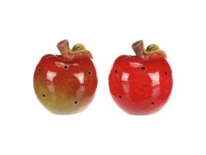 Jablko keramické - LED osvětlení, mix 2 druhů, cena za 1 ks (Barva Červená)