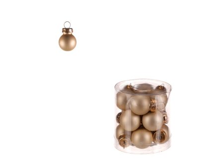 Kulaté skleněné ozdoby - pr. 2 cm, krémové, cena za balení (12 ks) (Barva Béžová)