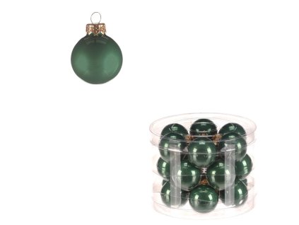 Kulaté skleněné ozdoby - pr. 4 cm, zelené, cena za balení (18 ks) (Barva Zelená)