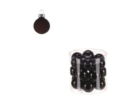 Kulaté skleněné ozdoby - pr. 3 cm, černé, cena za balení (18 ks) (Barva Černá)