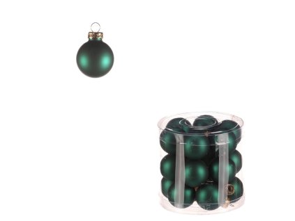 Kulaté skleněné ozdoby - pr. 3 cm, tm. zelené, cena za balení (18 ks) (Barva Zelená)