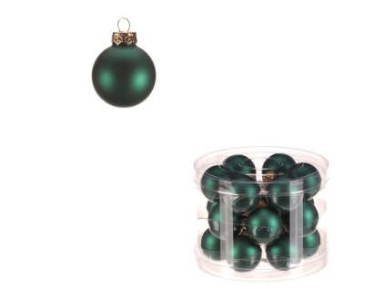 Kulaté skleněné ozdoby - pr. 4 cm, tm. zelené, cena za balení (18 ks) (Barva Zelená)