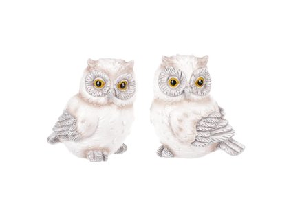 Sova - figurka z polyresinu, mix 2 druhů, cena za 1 ks (Barva Béžová)