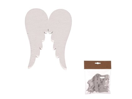 Andělská křídla - dřevěná, bílá, cena za balení (18 ks) (Barva Bílá)