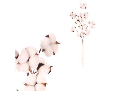 Bavlník - umělý trs, barva bílá (Barva Bílá)