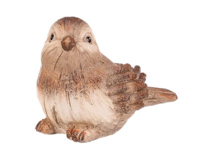 Ptáček - polyresinová figurka, vel. M, béžovo-hnědý (Barva Hnědá)