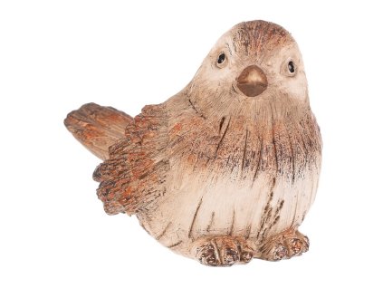 Ptáček - polyresinová figurka, vel. S, béžovo-hnědý (Barva Hnědá)