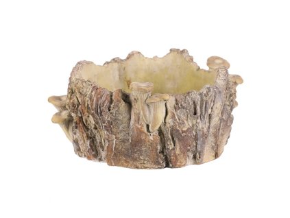 Obal betonový - pařez s houbami, vel. M, hnědý (Barva Hnědá)