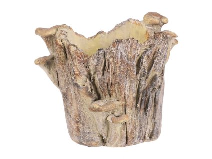 Obal betonový - pařez s houbami, vel. M, hnědý (Barva Hnědá)