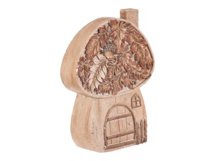 Houbový domeček - s osvětlením, magnesium, imitace dřeva (Barva Přírodní)