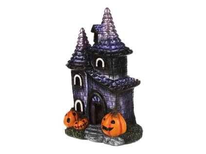 Dům z magnesia - Halloween, LED osvětl., černý s dýněmi (Barva Černá)