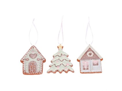 Ozdoby perníkové - závěsné, polyresin, mix 3, cena za 1 ks (Barva Hnědá)