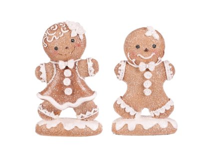 Panáček perníkový - polyresin, hnědo-bílý, mix 2, cena za 1 ks (Barva Hnědá)