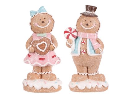 Panáček perníkový - polyresin, pestrobarevný, mix 2, cena za 1 ks (Barva Hnědá)