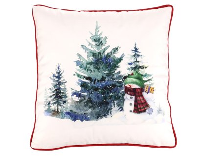 Polštář - vánoční motiv, sametový, 45 x 45 cm (Barva Bílá)