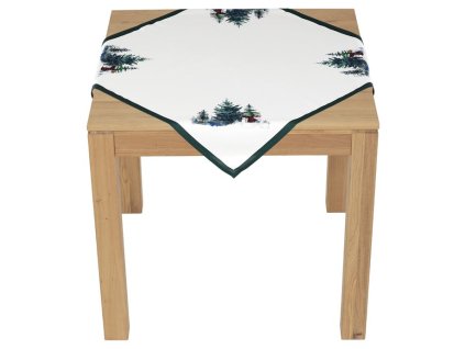 Ubrus - vánoční motiv, 100 % polyester, 80 x 80 cm (Barva Bílá)