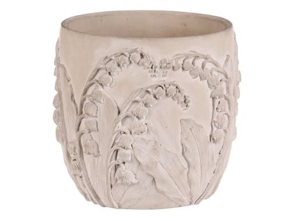 Obal betonový - vzor konvalinek, vel. L, světle šedý (Barva Šedá)