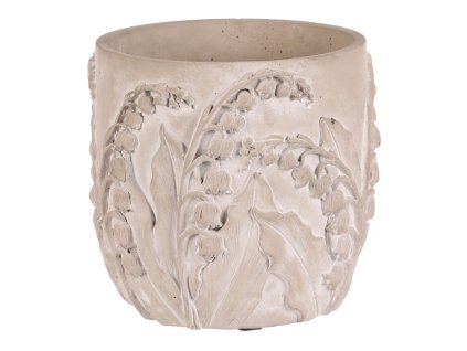 Obal betonový - vzor konvalinek, vel. M, světle šedý (Barva Šedá)