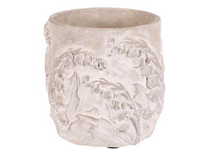 Obal betonový - vzor konvalinek, vel. S, světle šedý (Barva Šedá)