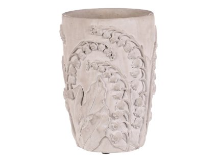 Obal betonový - vzor konvalinek, vel. L, světle šedý (Barva Šedá)