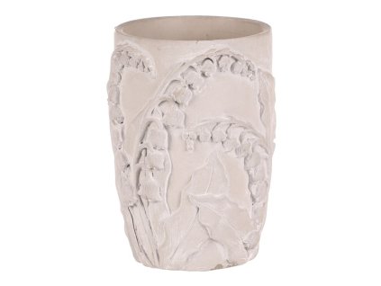 Obal betonový - vzor konvalinek, vel. M, světle šedý (Barva Šedá)