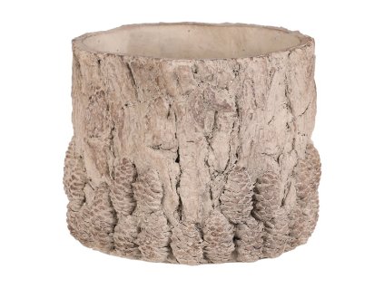 Obal betonový - vzor kůry se šiškami, vel. M, světle šedý (Barva Šedá)