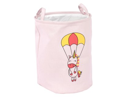 Koš na prádlo - dětský motiv, polyester (Barva Růžová)