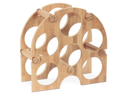 Stojan na víno - bambusový, otvory na láhve, barva přírodní (Barva Přírodní)