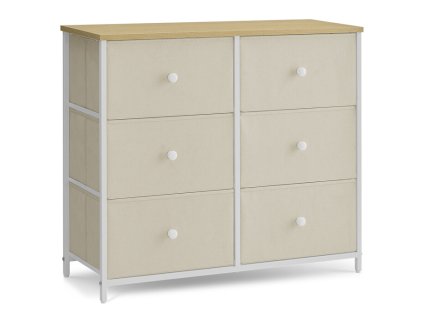 Komoda 80x30x71cm, kov, béžová, AUK-E1033 WT (Barva Béžová)