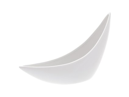 Váza keramická nízká - tvar vaničky, barva bílá (Barva Bílá)