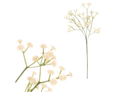 Gypsophila - umělá větev, krémové květy (Barva Bílá)