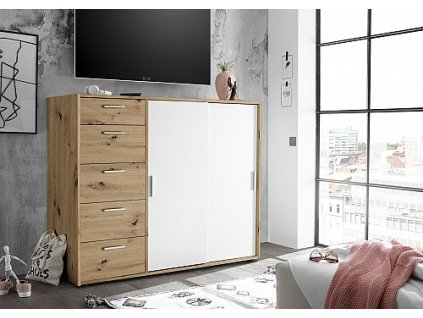 Komoda CASE 2D5Z (Varianta dub artis / bílá)