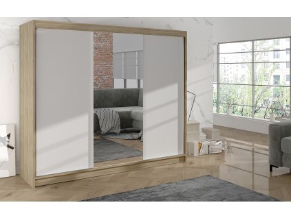 Skříň Debora I 200 - dub sonoma/bílá