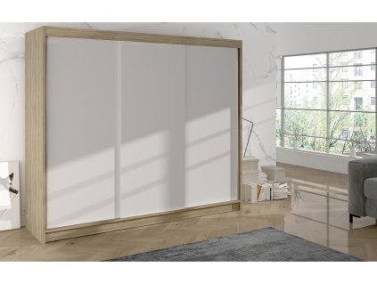 Skříň Debora II 200 - dub sonoma/bílá