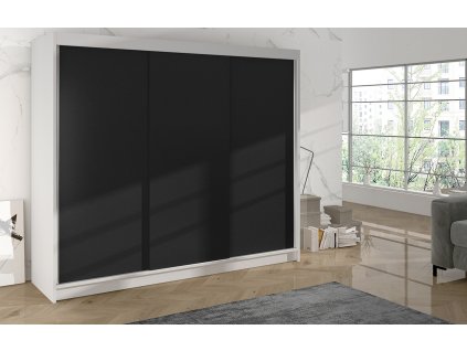 Skříň Debora II 200 - bílá/černá