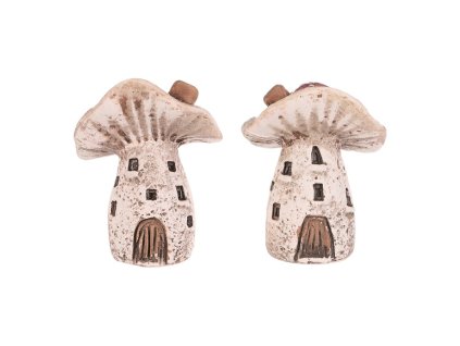 Houba keramická - domeček, mix 2 druhů, cena za 1 ks (Barva Růžová)