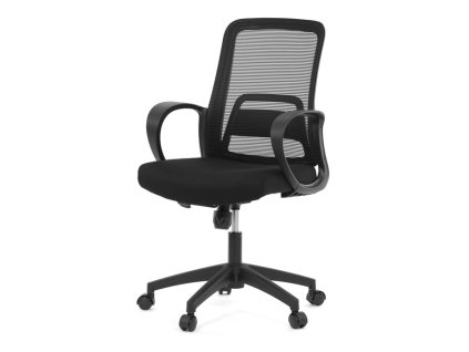 Kancelářská židle, houpací mechanismus, černá síťovina, KA-S3015 BK (Barva Černá)