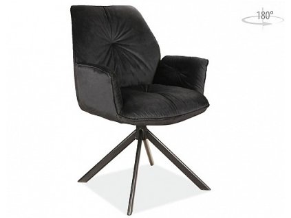 Židle BOGA II - otáčivá, područky (Varianta nohy černé / látka bluvel 19)