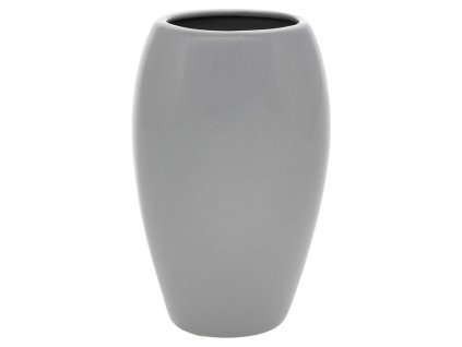 Váza keramická - vyboulená, oválný tvar, šedá (Barva Šedá)