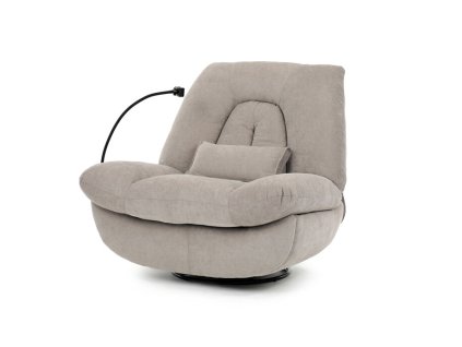 Polohovací křeslo, elektrické zabudované ovládání, béžová, látka, TV-7089 LAN2 (Barva Béžová)