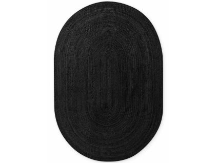 Kusový koberec Jute Braided 106322 Black ovál (Rozměry koberců 160x230 ovál)