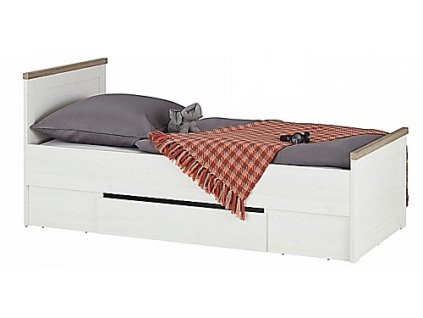 Postel LUCA 90cm, s matrací, s roštem a s úložným prostorem (Varianta pinie/trufel)