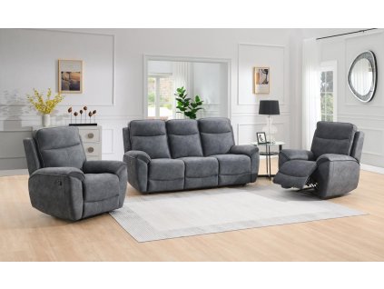 Polohovací sedací souprava Doncaster 3+1+1 014 šedá