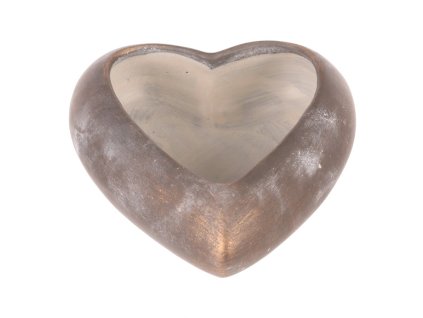 Obal na květiny - srdce, beton, antracitově šedý (Barva Šedá)